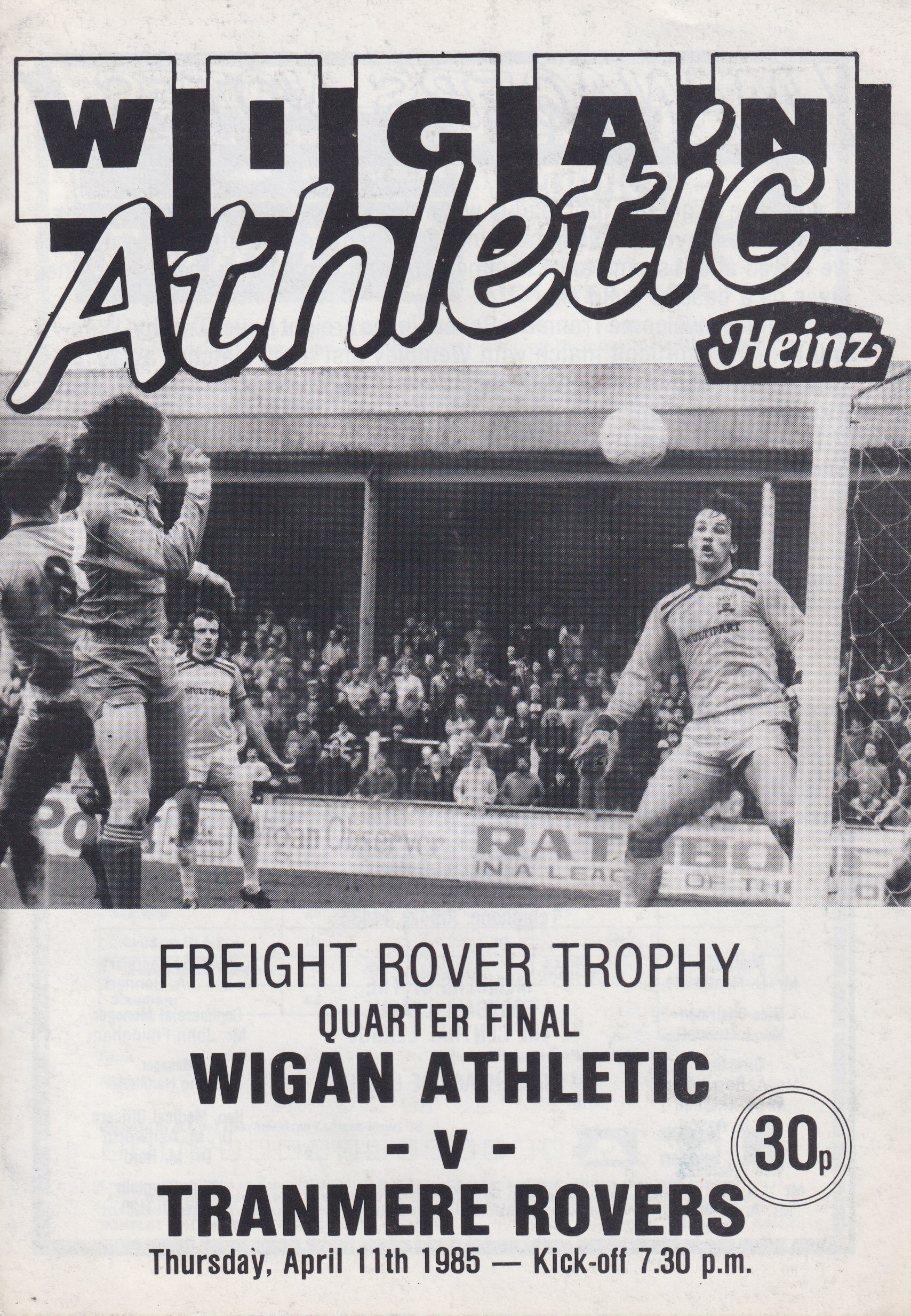 Wigan Athletic v Tranmere Rovers match programme